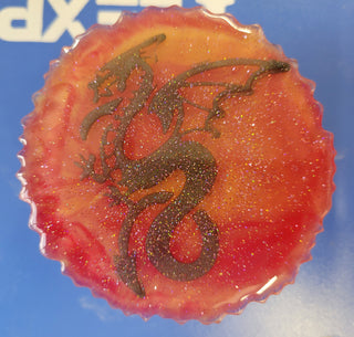Skeletal Dragon Resin Coaster