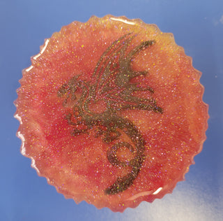 Skeletal Dragon Resin Coaster