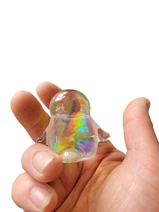 Clear Holographic Resin Penguin Ornament