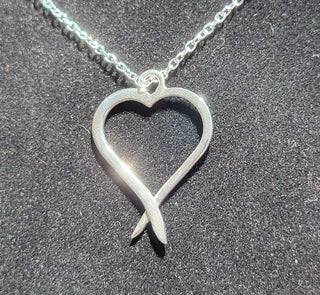 Sterling Silver Flowing Heart Necklace