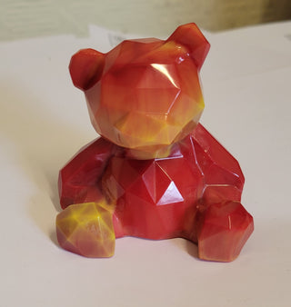 Red Gold Faceted Resin Teddy Bear