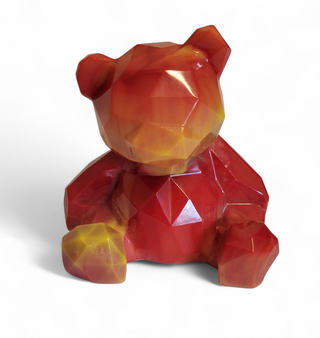 Large Geometric Resin Teddy Bear Ornament