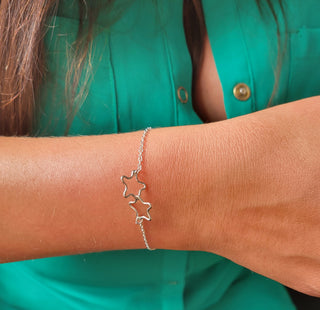 Handmade Sterling Silver Interlinked Star Bracelet