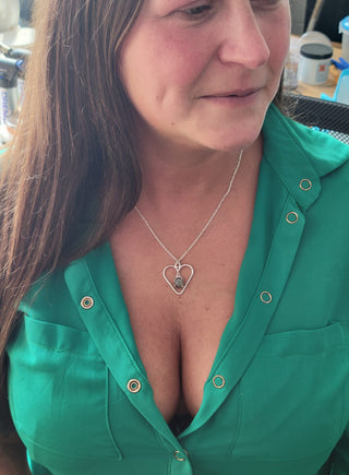 Sterling Silver Heart Necklace Labradorite