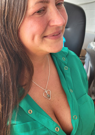 Sterling Silver Heart Necklace Labradorite