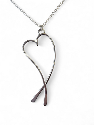 Sterling Silver Curvy Heart Necklace