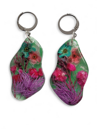 Pressed Flower Resin Earrings