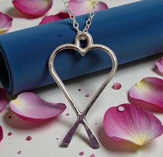 Sterling Silver Flowing tails Heart Necklace