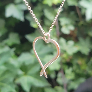 Sterling Silver Flowing Heart Necklace
