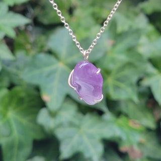Amethyst Sterling Silver Claw Set Pendant
