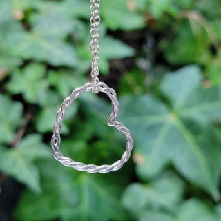 Sterling Silver Rope Twist Heart Necklace