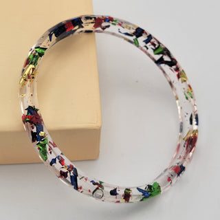 Faceted Glitter Foil Resin Bangle
