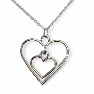 Sterling Silver Heart Necklace Dangling Heart