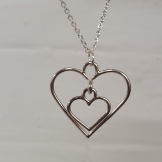 Sterling Silver Heart Necklace Dangling Heart