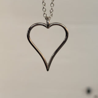 Handmade Sterling Silver Elegant Heart Necklace