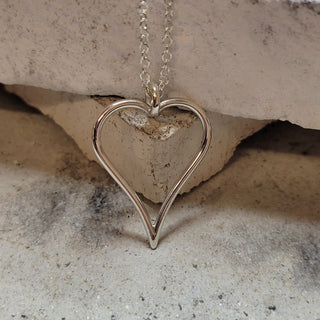 Handmade Sterling Silver Elegant Heart Necklace