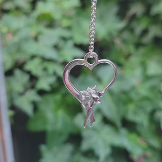 heart with silver flower