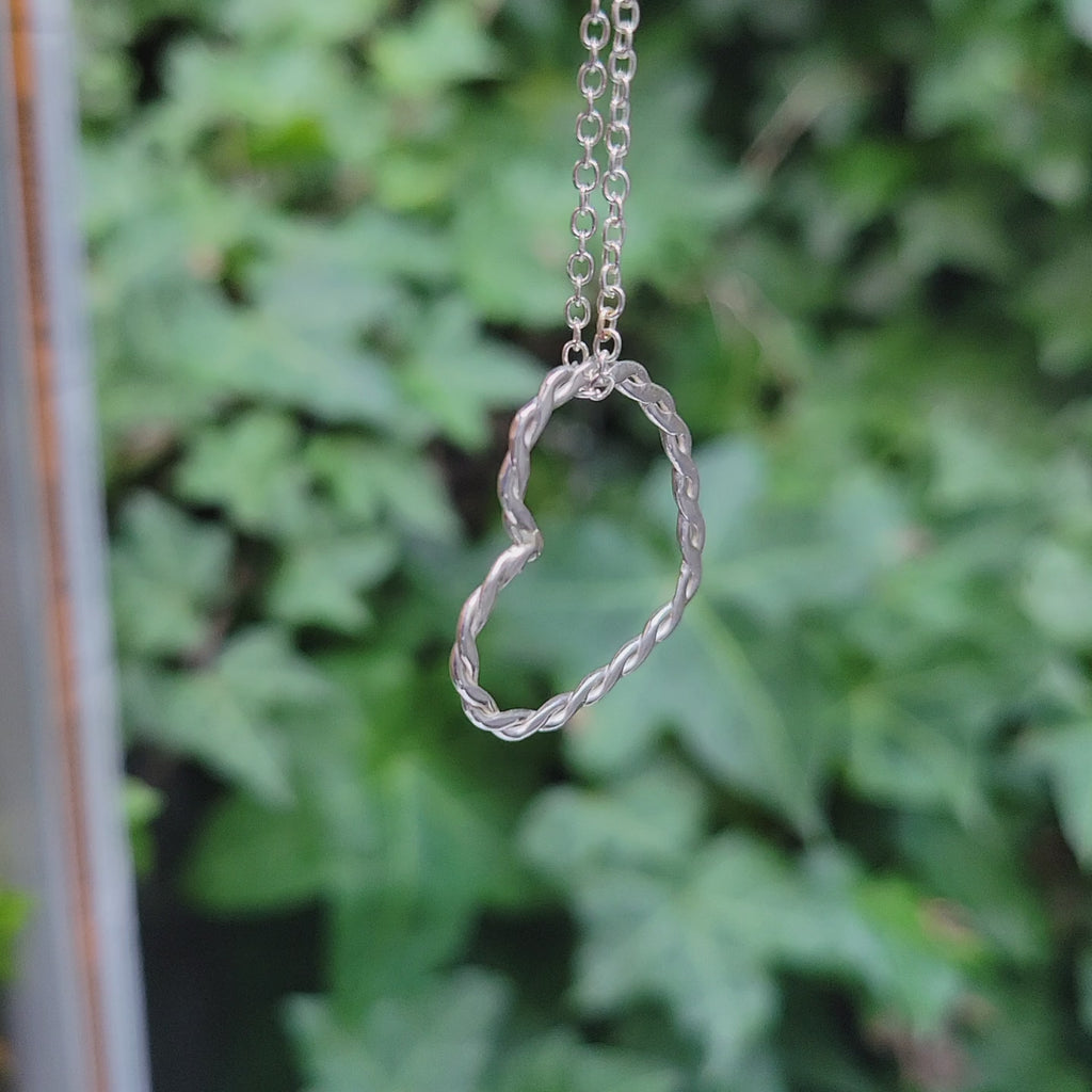 heart with twisted silver