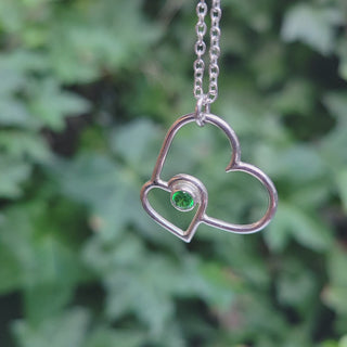heart in heart with green zirconia