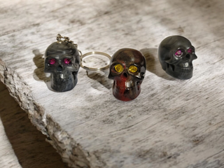 Skull Keyring Resin Crystal Eyes