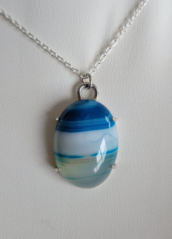 Sterling silver blue striped agate - Image 3
