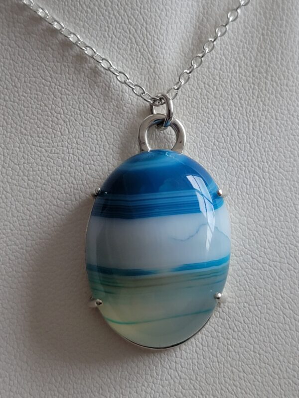 Sterling silver blue striped agate - Image 4
