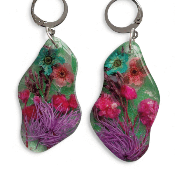 resin flowers earrings