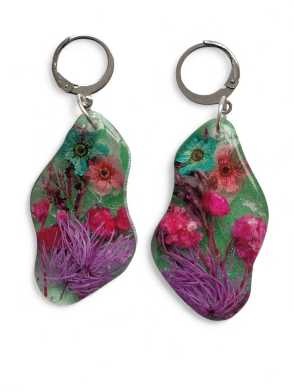 resin flowers earrings